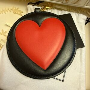 Moschino Black and Red leather bag charm